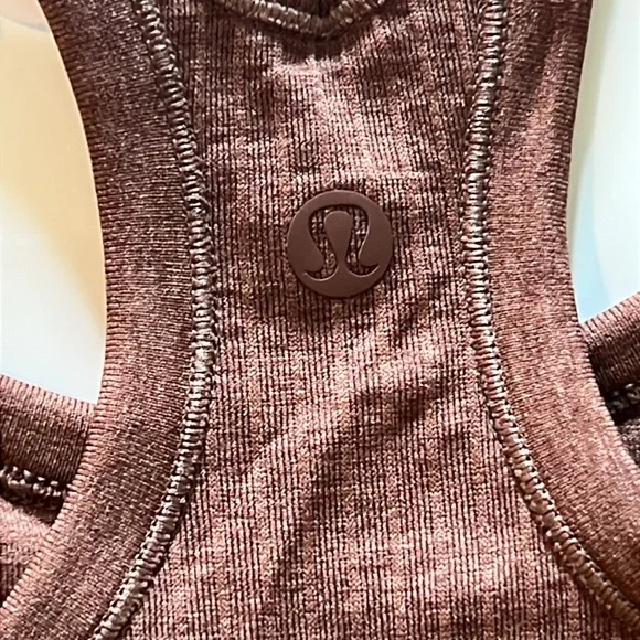 Lululemon Ebb To Street Tank II, Ribbed w Built in Bra, Rustic Clay, Size 4 - Picture 4 of 7